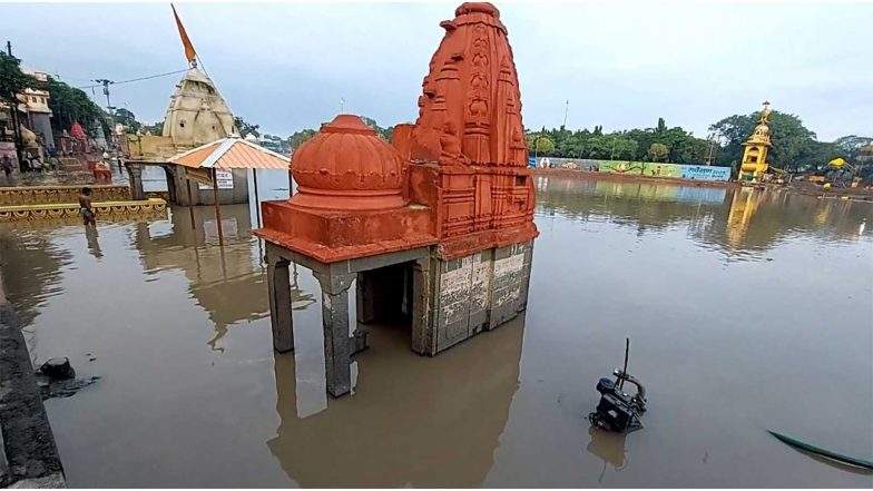 India News | MP: Temples Submerged as Shipra River Water Level Rises Amid Heavy Rain