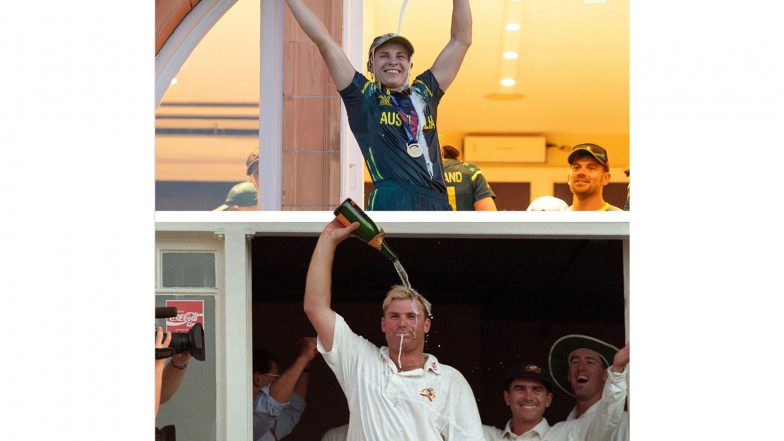 Sports News | ICC Women's T20WC: Australia Skipper Molineux Re-creates Warne's Iconic Ashes Celebration After Title Win