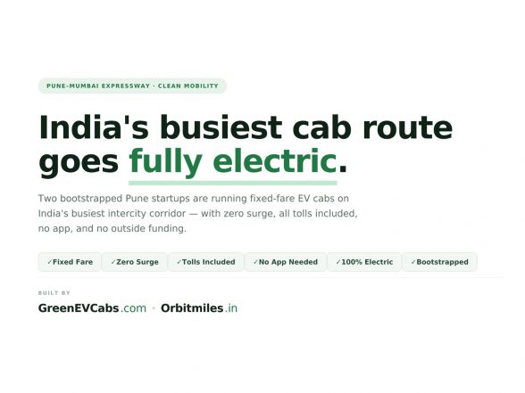 Επιχειρηματικά Νέα | GreenEVCabs και OrbitMiles — Τα ταξί EV Pune-Mumbai ξαναγράφουν τις πιο πολυσύχναστες διαδρομές υπεραστικών ταξί της Ινδίας