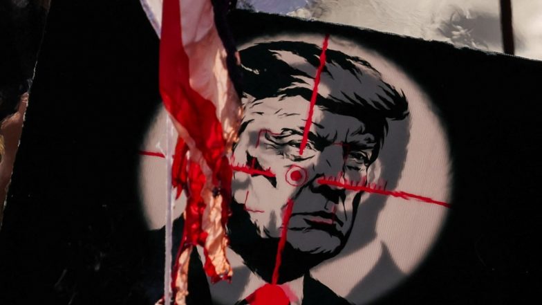 World News | Mourners Carry 'Kill Trump' Banners at Khamenei's Funeral Procession; Eulogist Calls for Trump's Death
