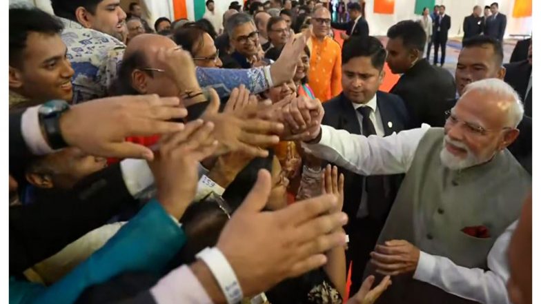 World News | Indonesia: PM Modi Receives Warm Welcome from Indian Diaspora in Jakarta