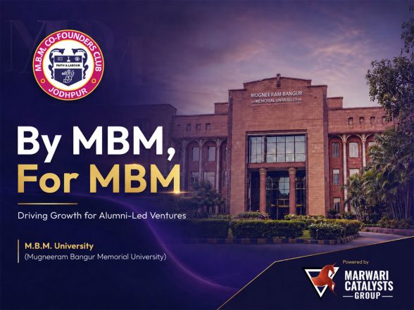 Business News | MBM Co-founders Club by Marwari Catalysts Group Selects First Three Startups, Next Batch to Open Soon