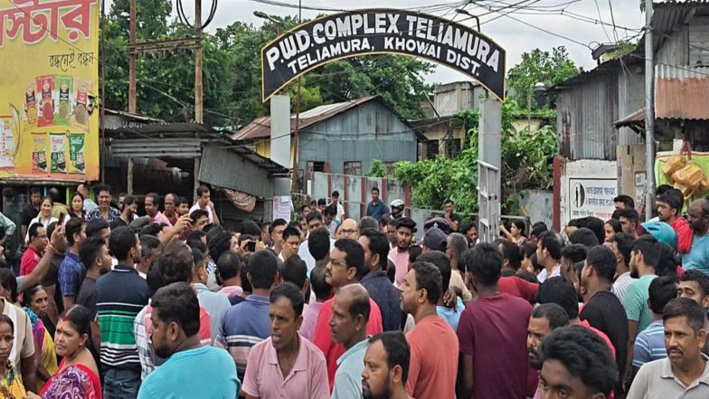 India News | Tripura: Power Outage Crisis Sparks Massive Protest in Teliamura, NH Blocked