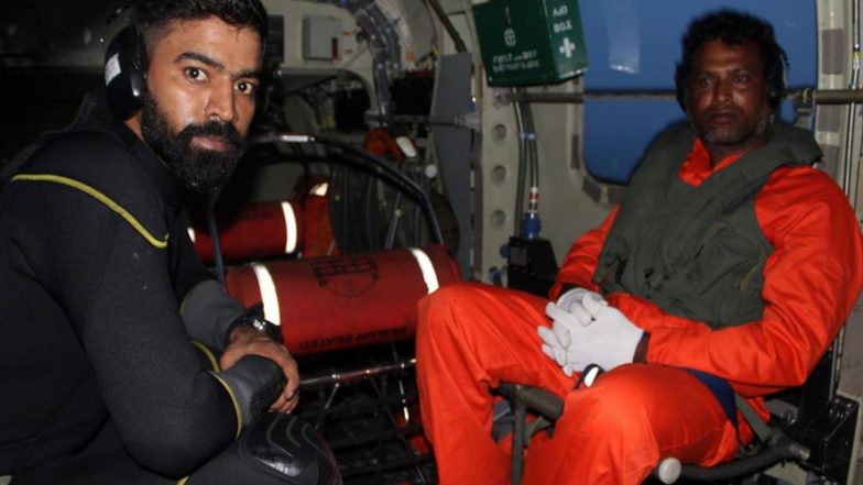 India News | Indian Navy Successfully Evacuates Stranded Fisherman off Visakhapatnam Coast