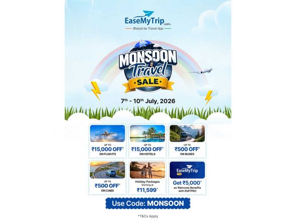 Επιχειρηματικά Νέα | Το EaseMyTrip εγκαινιάζει το «Monsoon Travel Sale» για να εμπλουτίσει τα εποχικά ταξίδια με συναρπαστικές προσφορές σε όλες τις ταξιδιωτικές κατηγορίες Επιχειρηματικά Νέα | Το EaseMyTrip εγκαινιάζει το «Monsoon Travel Sale» για να εμπλουτίσει τα εποχικά ταξίδια με συναρπαστικές προσφορές σε όλες τις ταξιδιωτικές κατηγορίες