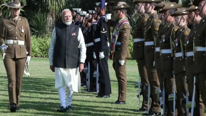 World News | PM Modi Accorded Ceremonial Welcome, Guard of Honour in Australia