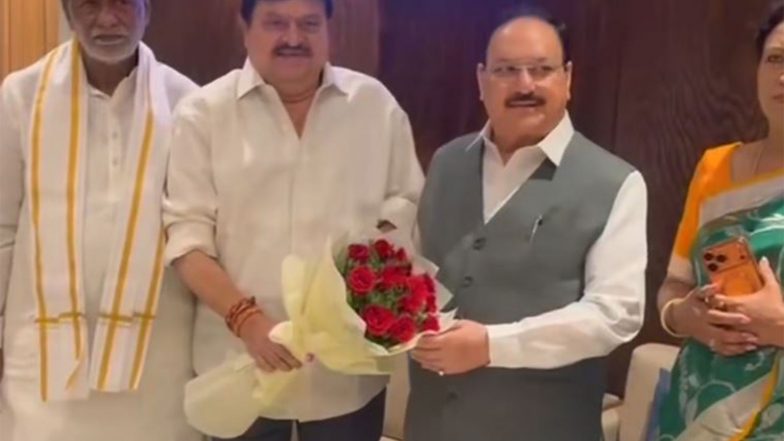 India News | Union Minister JP Nadda Arrives in Hyderabad to Review AIIMS Bibinagar; Telangana BJP Gives Grand Welcome