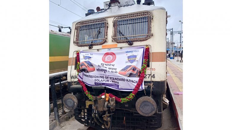 India News | Standard KAVACH Commissioned for First Time in Solapur Division of Central Railway