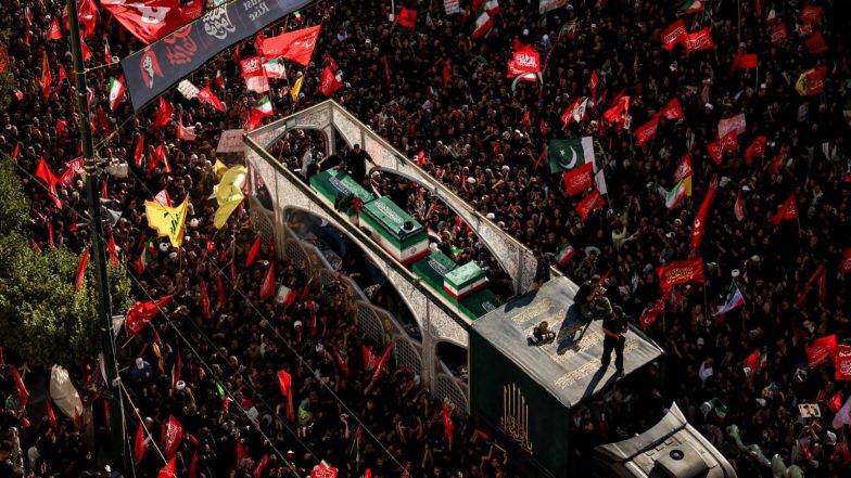 World News | Funeral Procession of Ali Khamenei Reaches Mashhad for Burial; Iran's New Supreme Leader Unlikely to Attend