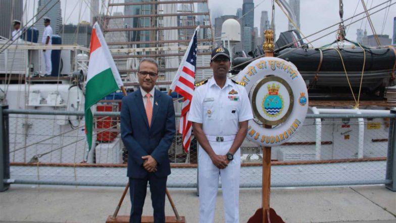 World News | INS Sudarshini Concludes Port Call at New York After Representing India at International Naval Review 250
