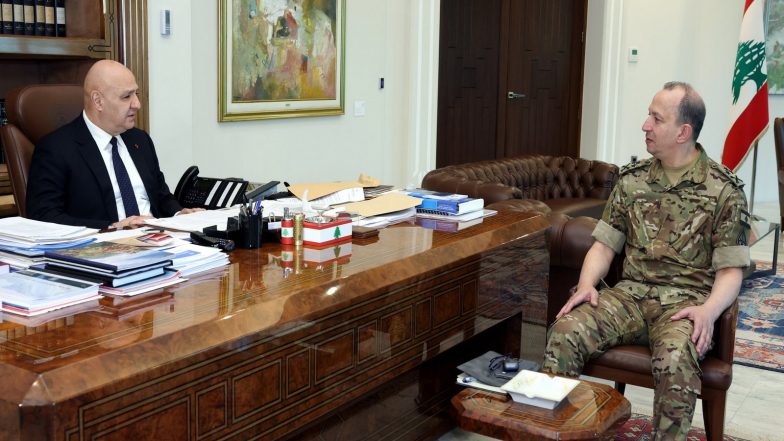 World News | Lebanese President Discusses Security Situation with Army Commander General Rudolf Amid Israeli Action