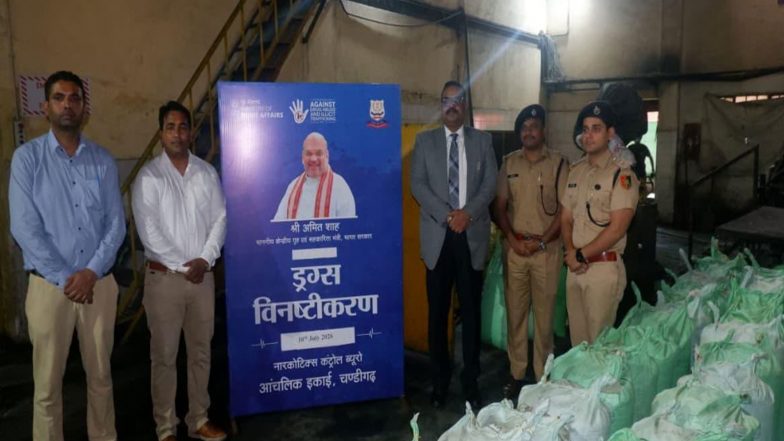 India News | NCB Chandigarh Zonal Unit and Chandigarh Police Conduct Joint Drug Disposal Programme Under Drug Disposal Fortnight