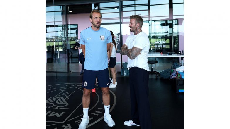 Sports News | FIFA World Cup 2026: David Beckham Visits England Training Camp Ahead of Quarterfinal Clash Against Norway