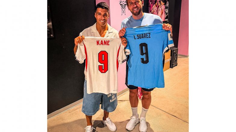 Sports News | FIFA World Cup 2026: Luis Suarez Meets Harry Kane, Exchanges Jerseys Ahead of England's Quarterfinal Fixture Vs Norway