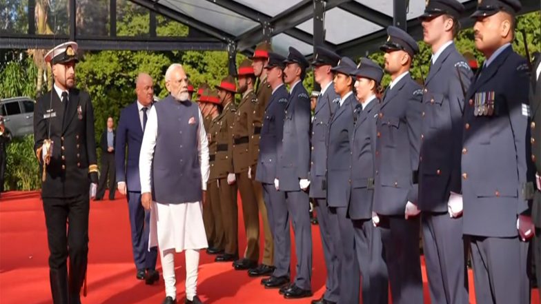 World News | New Zealand: PM Modi Receives Guard of Honour in Auckland Ahead of Bilateral Talks with Prime Minister Christopher Luxon