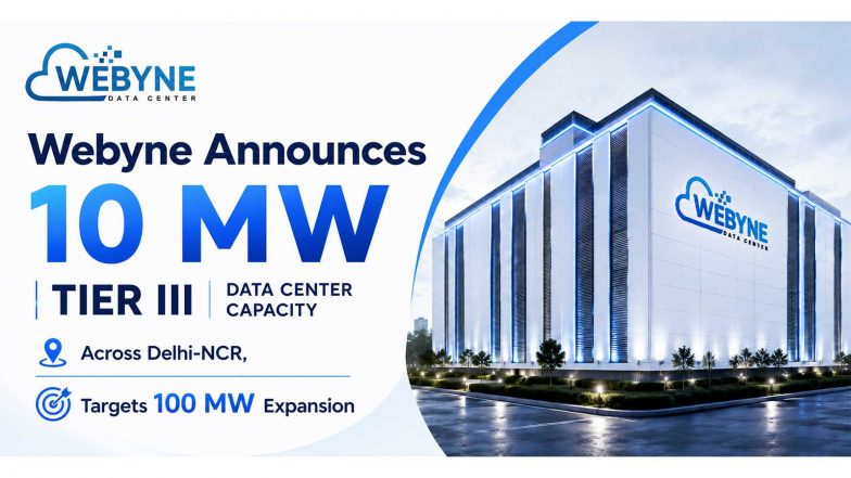 Business News | Webyne Announces 10 MW Tier III Data Center Capacity Across Delhi-NCR, Targets 100 MW Expansion