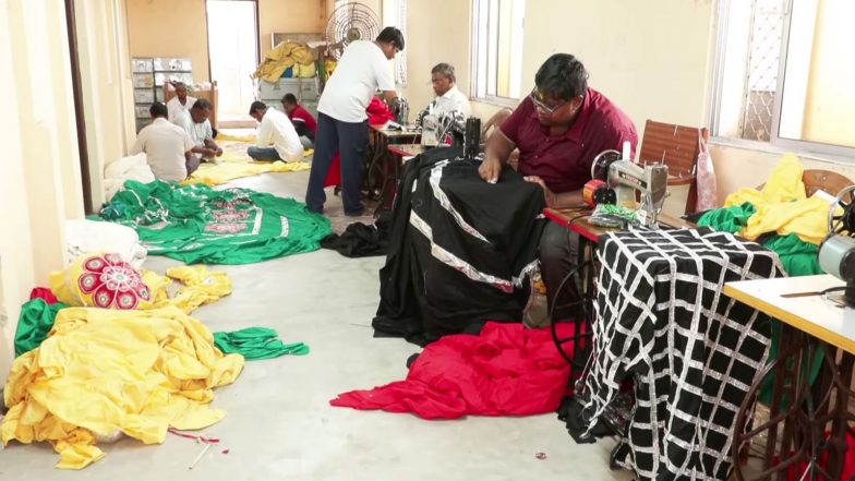 India News | Tailor Servitors Work Round the Clock to Prepare Rath Yatra Chariot Canopies in Puri