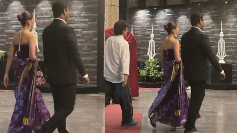 Entertainment News | Alia Bhatt Turns Heads in Elegant Purple Saree, Dances Her Heart out at Bestie Akansha Ranjan's Pre-wedding Bash