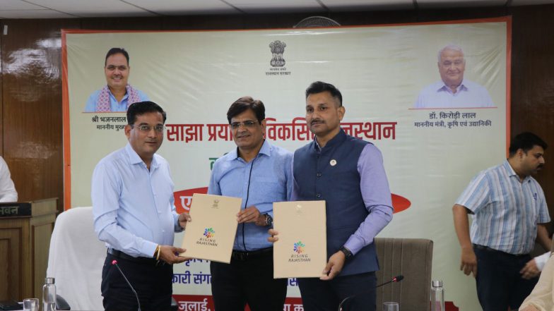Business News | Manipal University Jaipur and Rajasthan Agriculture Department Sign MoU to Promote AI-Driven Agricultural Innovation