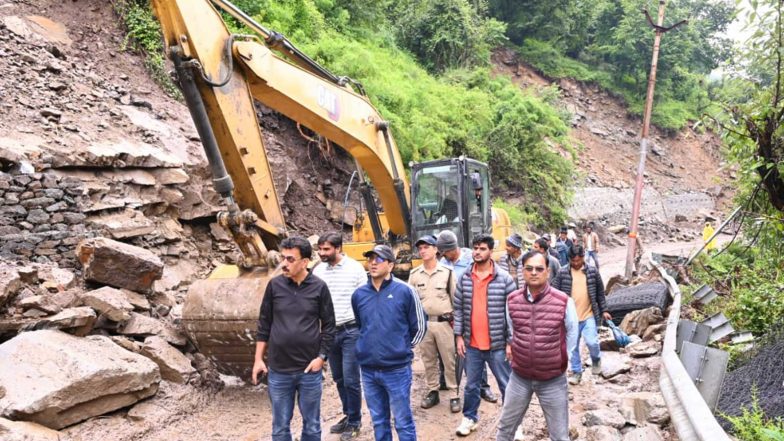 India News | Yamunotri National Highway Restoration Underway After Landslide; Uttarkashi DM Reviews Relief Work