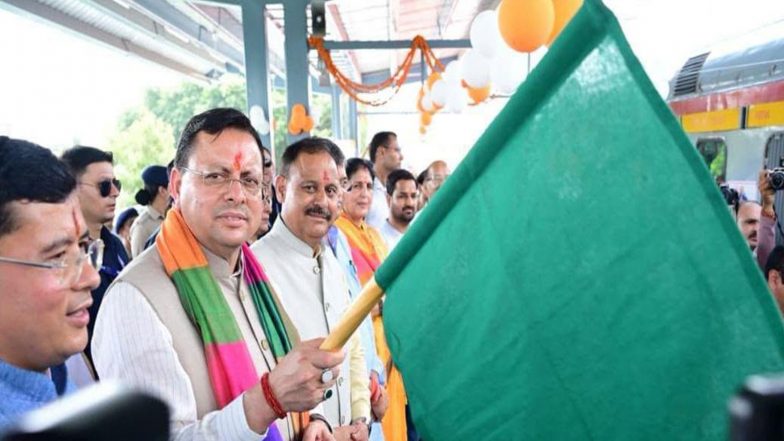 India News | Uttarakhand CM Pushkar Singh Dhami Flags off Special Train to Veraval on 'Somnath Swabhiman Parv'