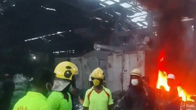India News | Tamil Nadu: One Killed, 7 Injured After Boiler Explosion Triggers Massive Fire at Tiruvallur Factory