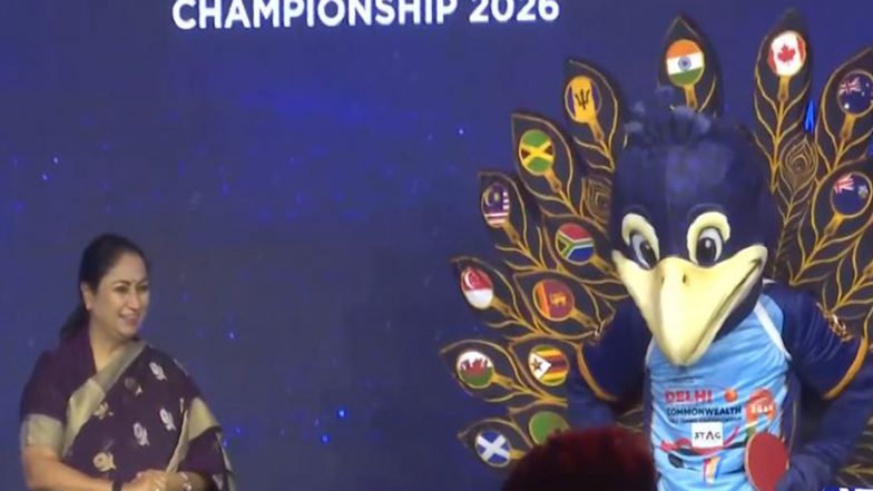 Sports News | Delhi CM Rekha Gupta Unveils 'Mayur' as Official Mascot of 22nd Commonwealth Table Tennis Championship 2026