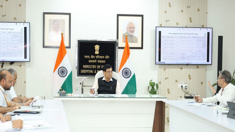 India News | Union Minister Sarbananda Sonowal Orders 'Seafarer-First' Response as India Intesifies Maritime Vigilance in West Asia