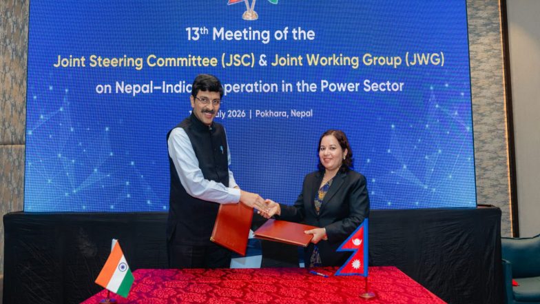 World News | India-Nepal Joint Steering Committee Reviews Hydropower, Power Trade and Transmission Projects