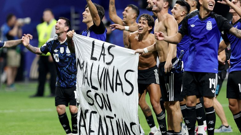 Sports News | FIFA World Cup 2026: Argentina Could Face FIFA Punishment for Falkland Islands Banner During SF Win Celebrations