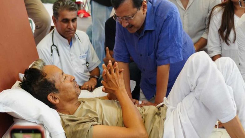 India News | Delhi: Kejriwal, Oppn Leaders Meet Sonam Wangchuk, Call for Dharmendra Pradhan's Resignation