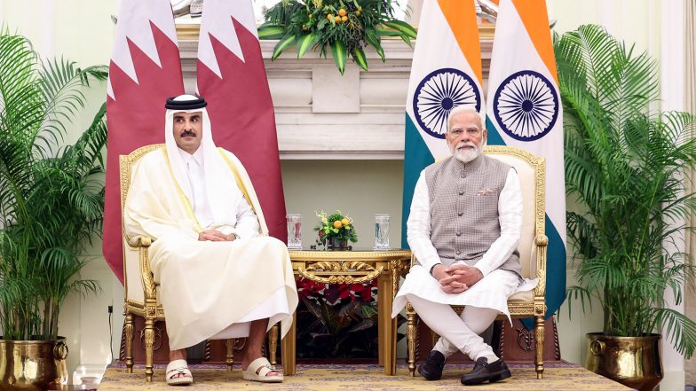 World News | PM Modi, Qatar Amir Reaffirm to Strengthen Strategic Partnership During Condolence Call over Father Amir's Passing