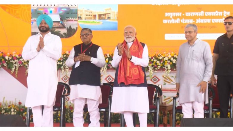 India News | Punjab: PM Modi Inaugurates, Lays Foundation Stone of Infrastructure Projects Worth over Rs 5,470 Crores in Jalandhar