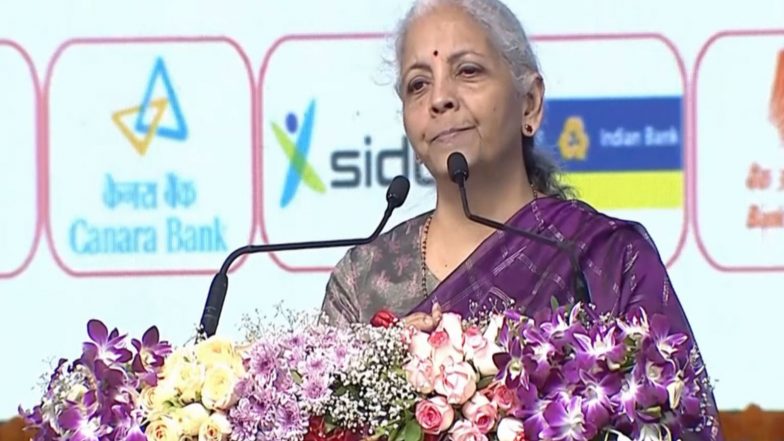 Business News | Over Rs 3,200 Cr in Loans Sanctioned to 1.03 Lakh Beneficiaries in Andhra Through Credit Outreach Programme: FM Sitharaman