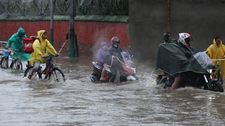 World News | Heavy Rain Causes Waterlogging in Kathmandu, Warning Issued for Settlements Along the Bagmati River