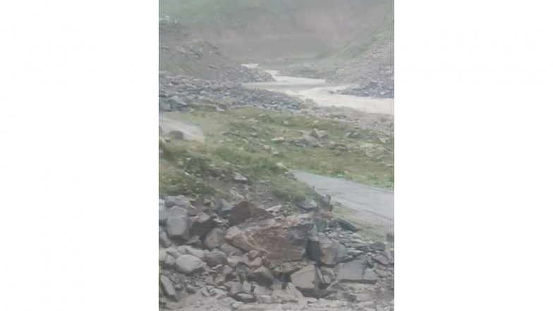 India News | HP: Flash Flood Washes Away Bridge Connecting Chitkul-Dumti in Kinnaur; No Casualties, BRO to Restore Connectivity