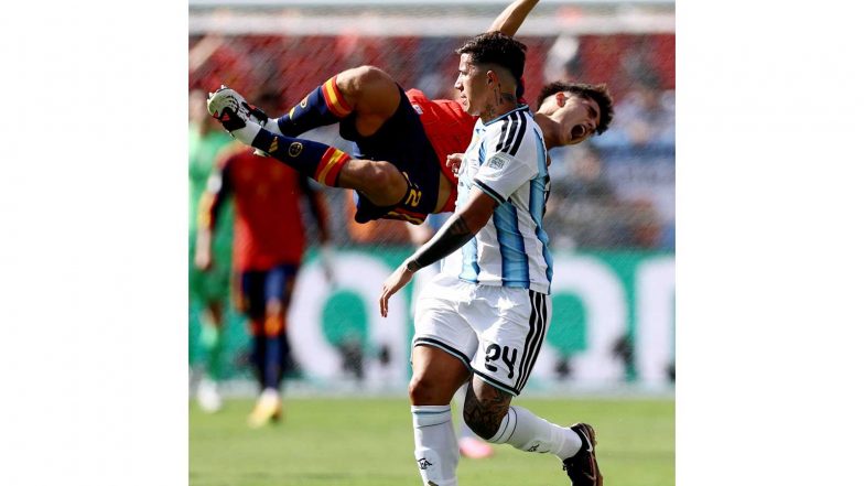 Sports News | FIFA World Cup 2026: Enzo Fernandez Sent off as Argentina Reduced to 10-men During Final Against Spain