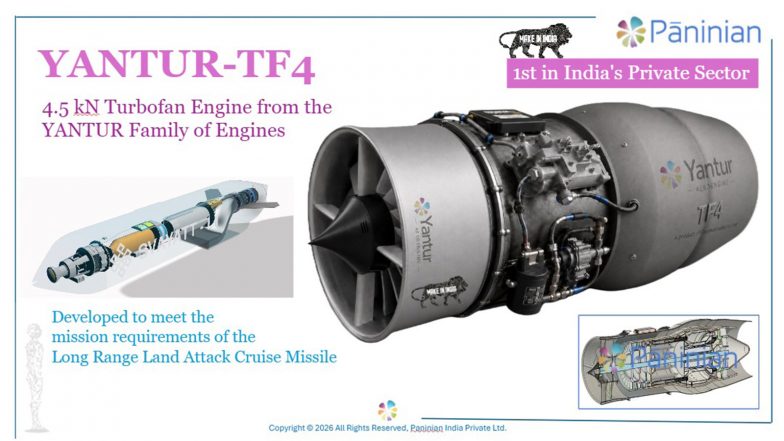Business News | Paninian Unveils Yantur 4.5 KN Turbofan Engine Programme-India's First Private-Sector Development in Its Class