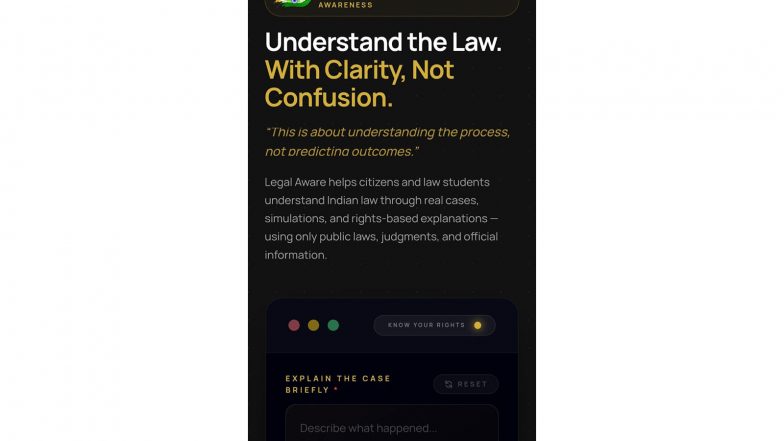 Business News | LegalAware.ai Launches -- An AI Legal Awareness Platform Built for India's Citizens