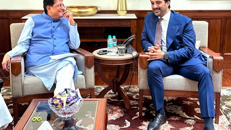Business News | Piyush Goyal Holds Talks with UAE Economy Minister to Deepen Trade, Investment and Tourism Ties