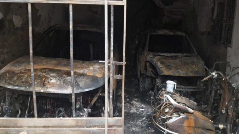 India News | Delhi: Massive Fire Breaks out in Hari Nagar Residential Parking Lot; 8 Rescued