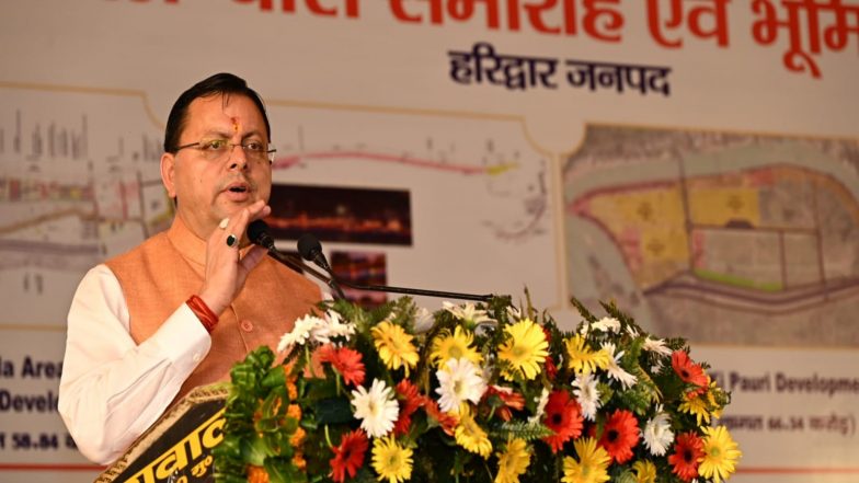 India News | Uttarakhand CM Dhami Launches Rs 235 Cr Infrastructure Projects in Haridwar Ahead of Maha Kumbh 2027