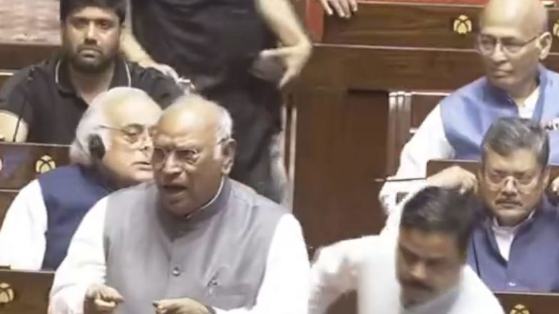 India News | 'No Debate Until Education Minister Resigns':  Mallikarjun Kharge Leads Opposition Protest in RS over NEET Row