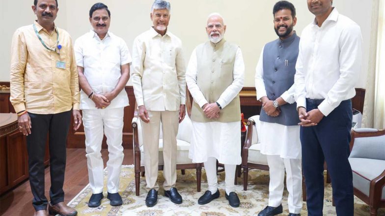 India News | Andhra CM Chandrababu Naidu Invites PM Modi for Bhogapuram Airport Inauguration, Praises TDP MP Kalisetti Appalanaidu