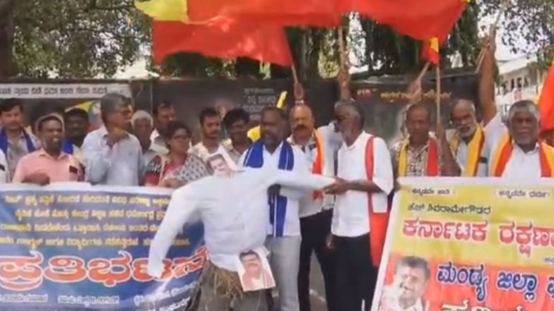 India News | Karnataka: Activists Burn Dharmendra Pradhan's Effigy in Mandya, Demand His Resignation