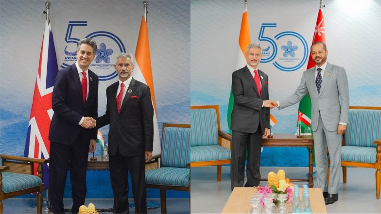 World News | Jaishankar Holds Bilateral Meetings with Oman, UK, UNRWA, Netherlands, Philippines on ASEAN Sidelines