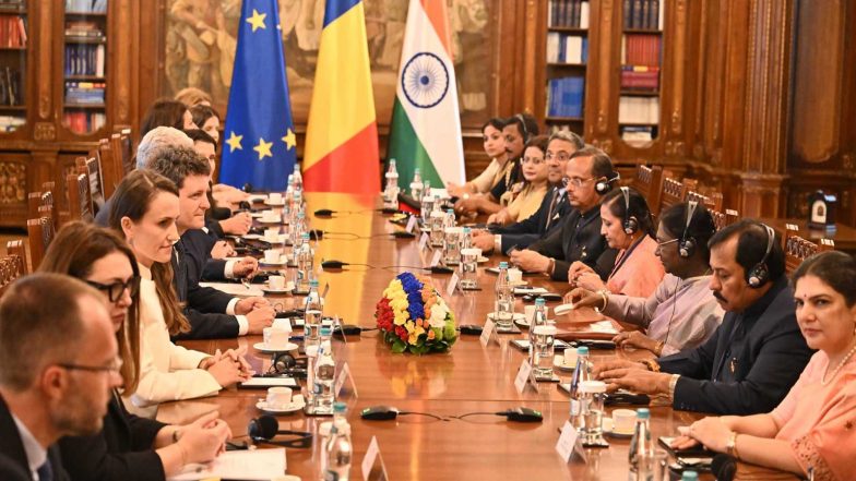 World News | India-Romania Set Target to Double Bilateral Trade in Next Three Years, Sign Three MoUs During President Droupadi Murmu's Visit