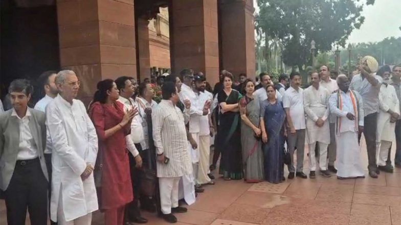 India News | 'Dismiss Pradhan': Opposition MPs Stage Protest at Parliament over NEET Paper Leak