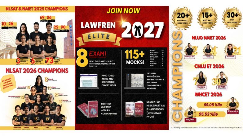 Business News | Lawfren Rated Among the Best NLSAT Coaching and Best 3 Year LLB Coaching in India