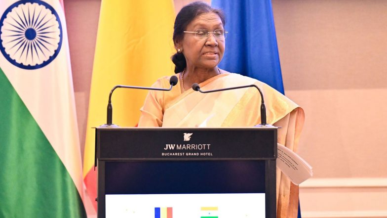World News | Romania a Natural and Valuable Partner: President Murmu at Business Forum in Bucharest
